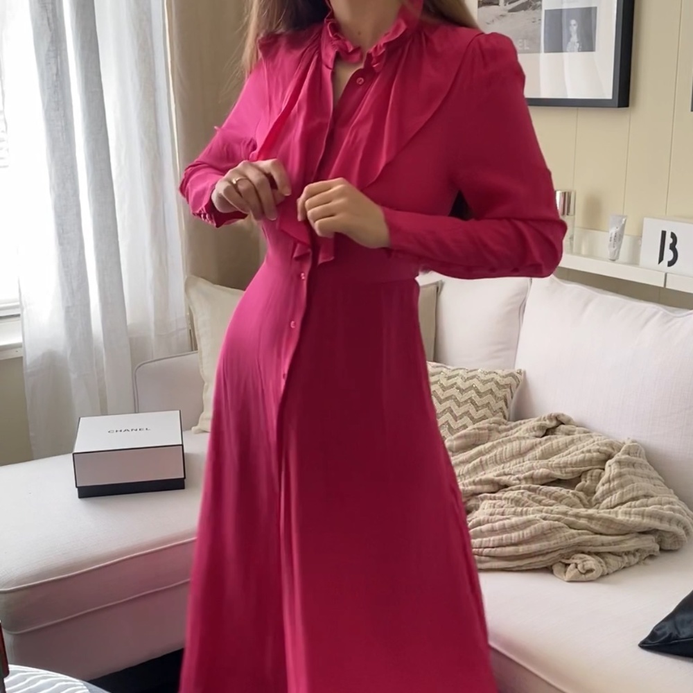 Pink midi dress